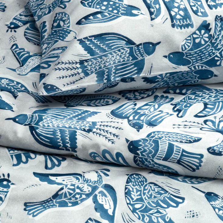 new from ikea: the bittersöta duvet cover and pillowcases, alight with birds. 24