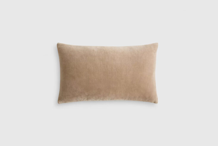 the classic cotton velvet pillow cover in taupe is \$\29.90 from quince. 27