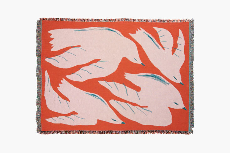 the \100 percent cotton passaro throw features birds by finland based artist ol 26