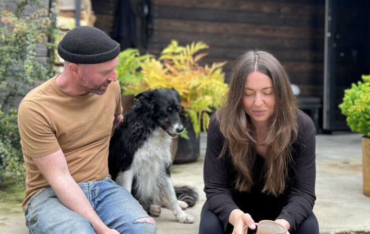 artist owners susie brown and ziggy campbell enjoying a moment with their borde 24