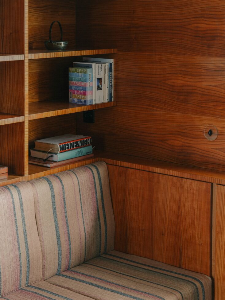 noble wood varieties were used on the built in cabinets and bench. 18