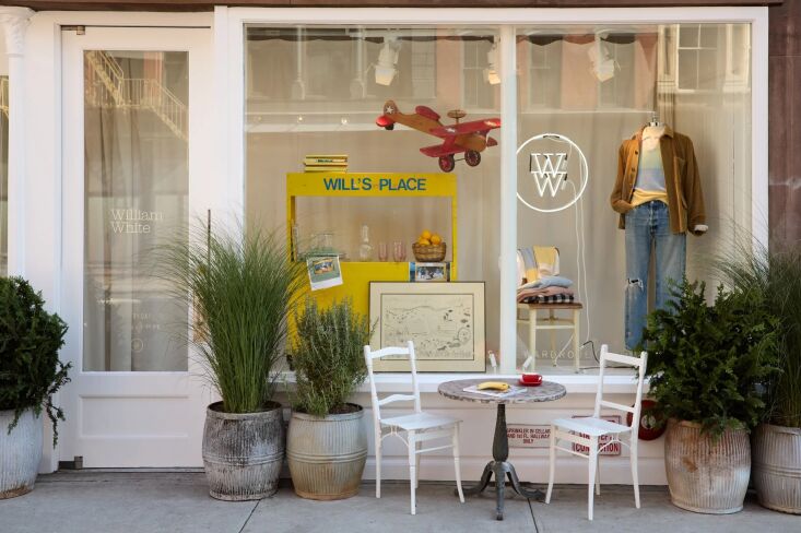 a (useable) cafe table and window full of vintage finds among william white clo 17