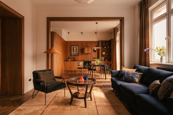 the 64 square meter space is now a sophisticated one bedroom apartment. the int 17