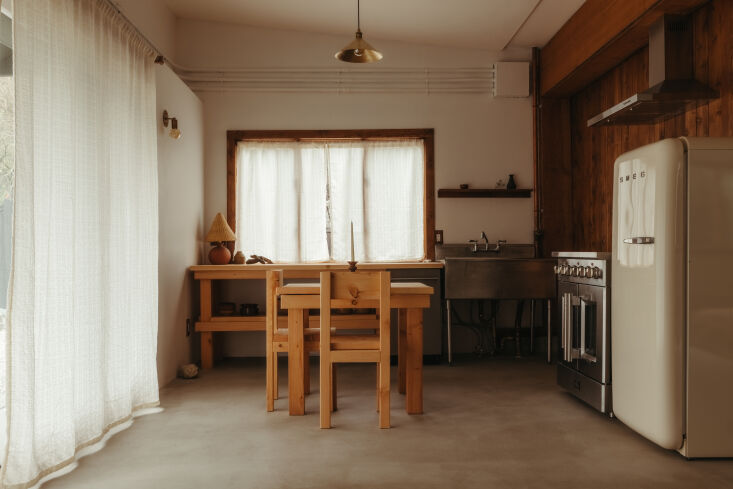 the redone kitchen is \2\20;simple and utilitarian and intentionally par 17