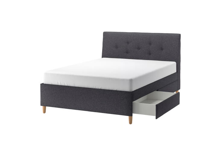 ikea\2\17;s idanäs upholstered storage bed is ideal for its price point 25