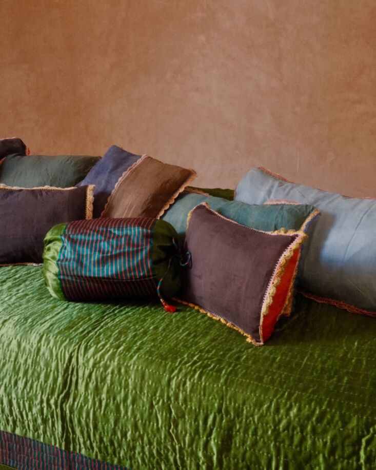 the collection includes several one of a kind, hand stitched quilts of mashru, 20