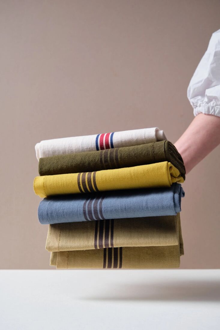 another glimpse of the thick stripe tea towels, £\24. 24