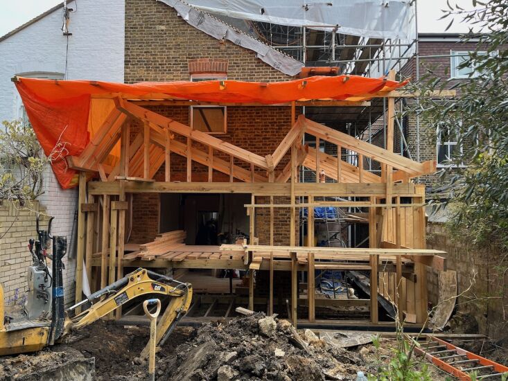 the kitchen extension framing. \2\20;rather than standard concrete found 34