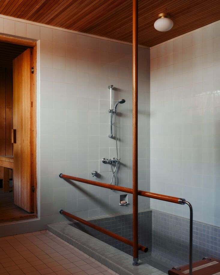 above the step down tub in another bath, the mushroom surface mount in patina b 28
