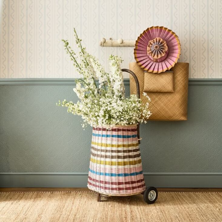 you might assume the wheeled pixie market cart, \$\299, is woven plastic, but i 25