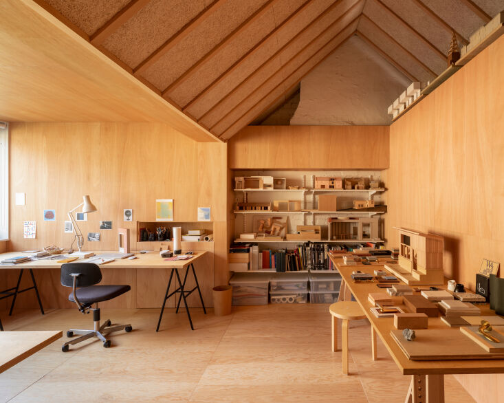 jody and amalia converted the unfinished attic into an architecture studio and 30