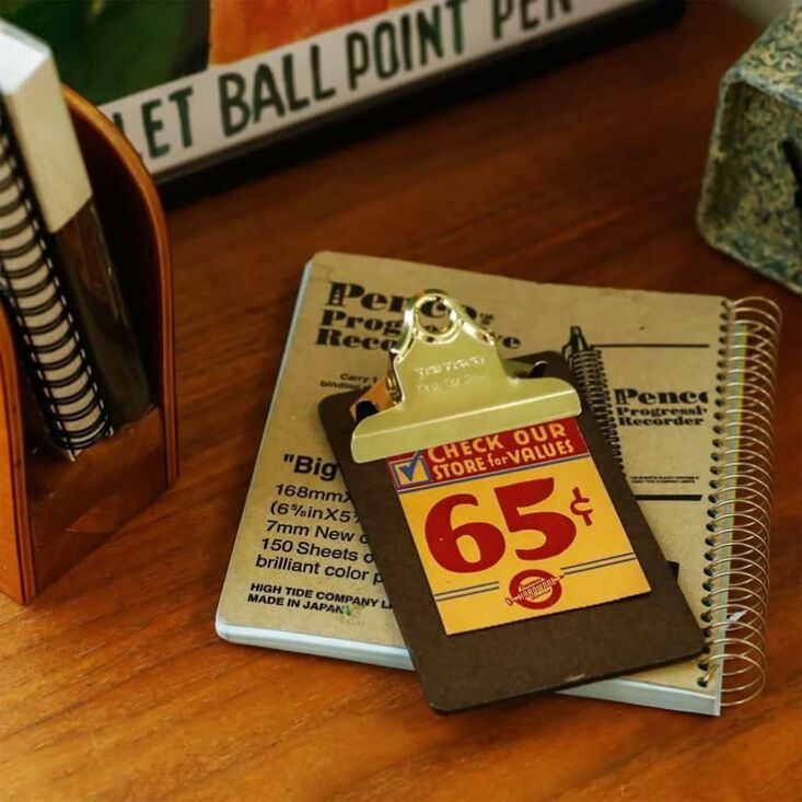 the size of a small notepad, this penco mini clipboard, \$8, from boston genera 21