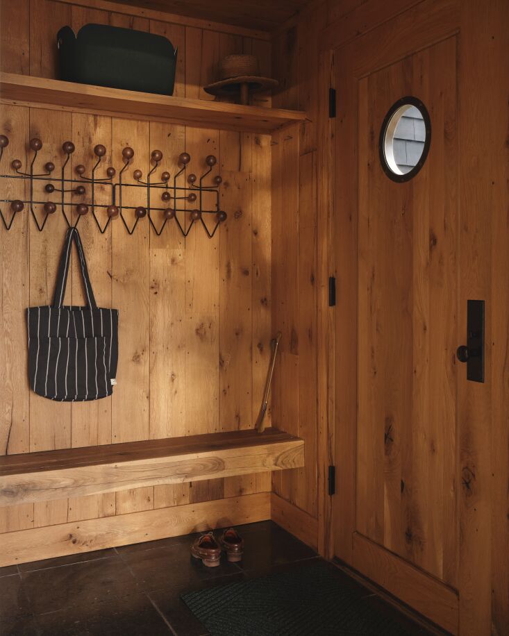 two eames hang it all racks in the entry with a hay outdoor market tote bag. on 19
