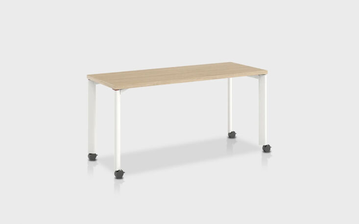 the haworth jive swivel table comes in a variety of wood tops and leg finishes; 21