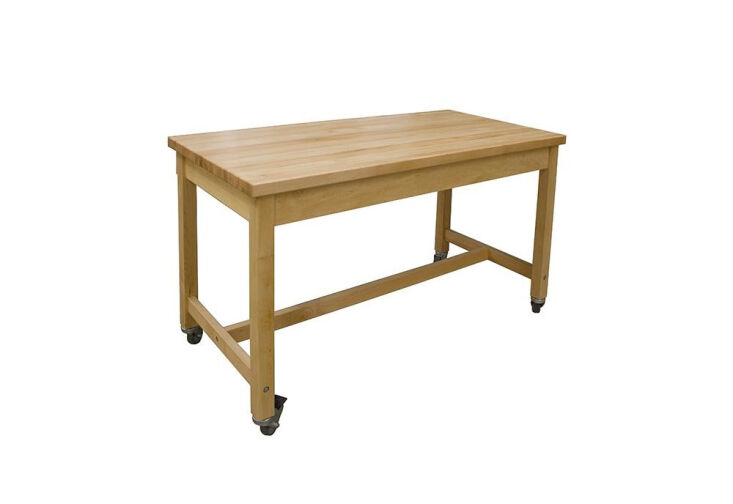 an all wood option: the makerspace mobile project worktable is made from solid 22
