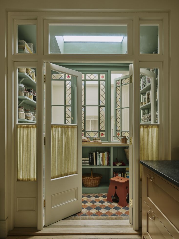 original stained glass windows were carefully restored and repurposed. café cu 22
