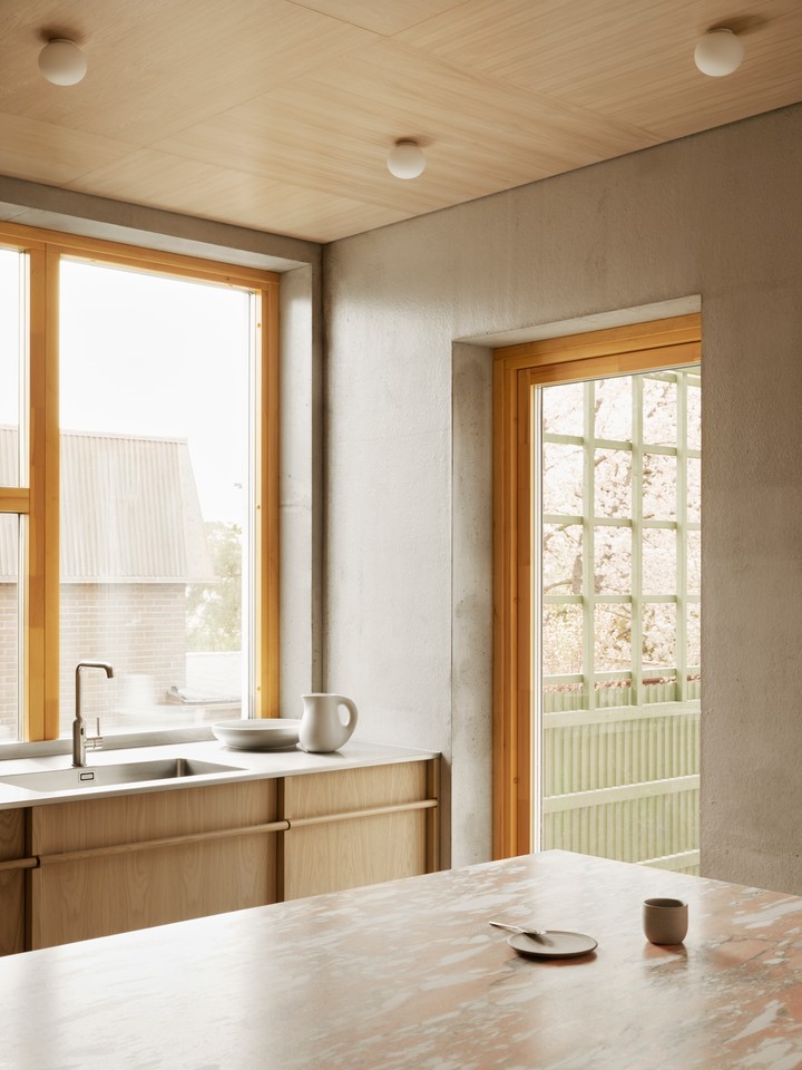the worktop is done in norwegian fauske marble, also pinkish. 19