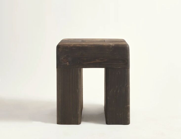 love the blocky form of orca\2\17;s mushroom stool, d here in ebonized 20