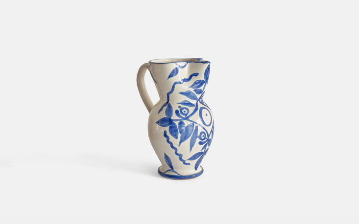 the painterly, italian made puglia pitcher in blue is \1480 sek (about \$\15\2. 19