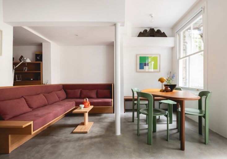 a collection of light green rey chairs designed originally by bruno rey in \197 22