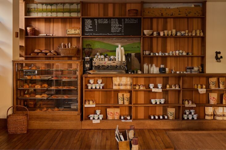 the entry opens to the bakery with impressive display shelves of aged quarter s 21