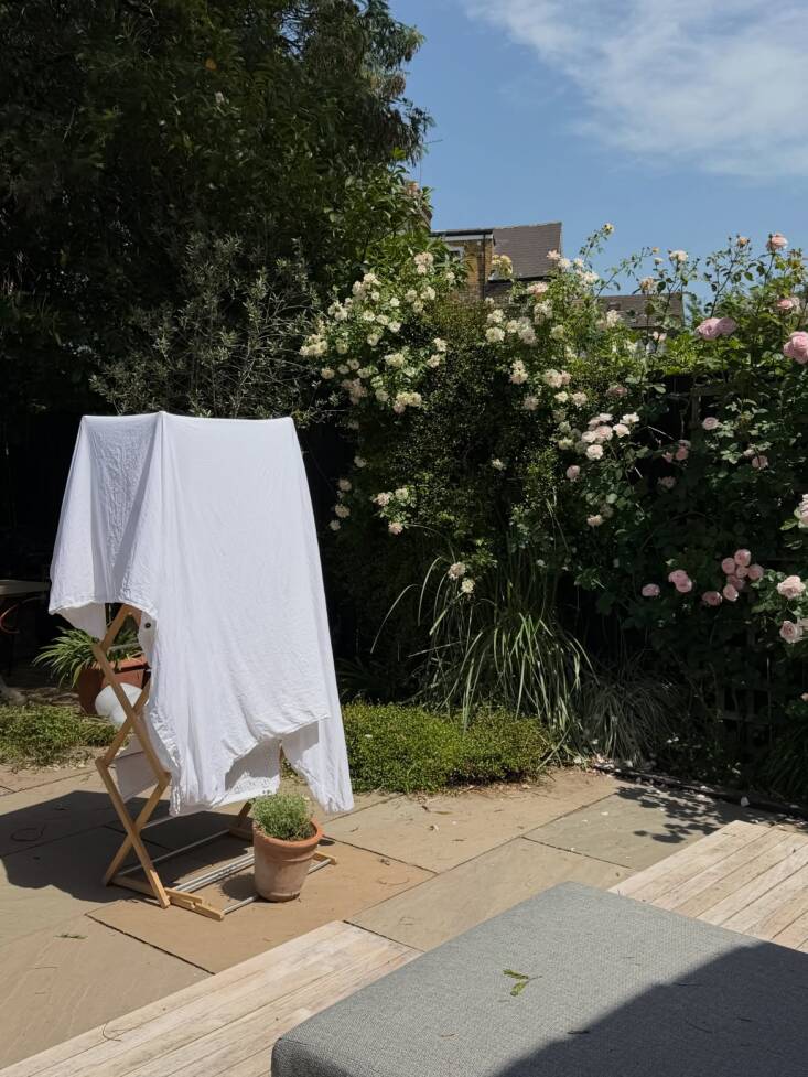 air drying laundry in the garden. 30
