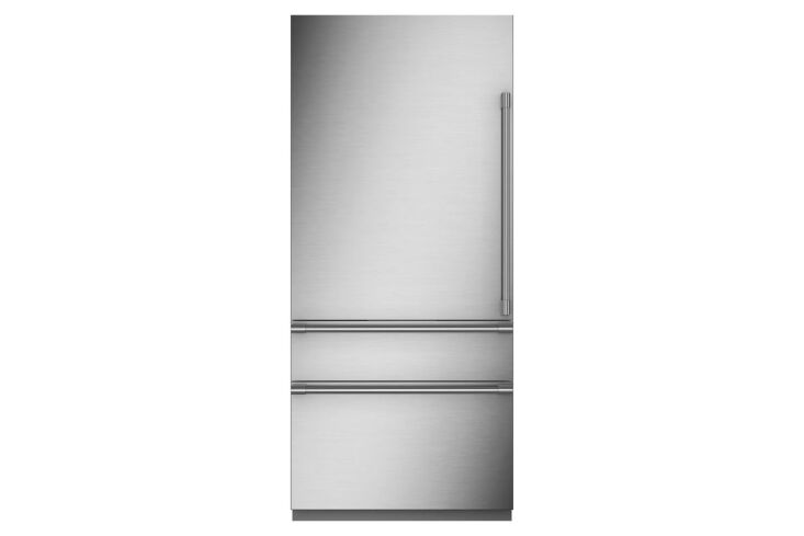 the panel ready monogram 36 inch integrated bottom freezer refrigerator (zic363 17
