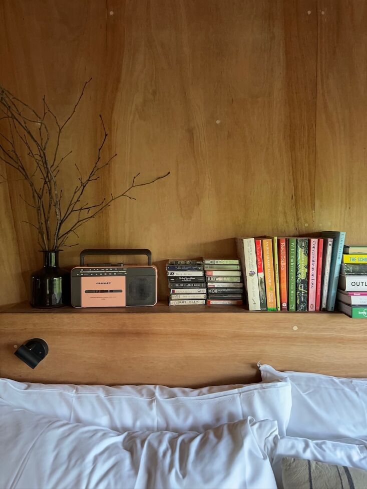 a crosley portable cassette player, homemade tapes, reading material—and no a 27