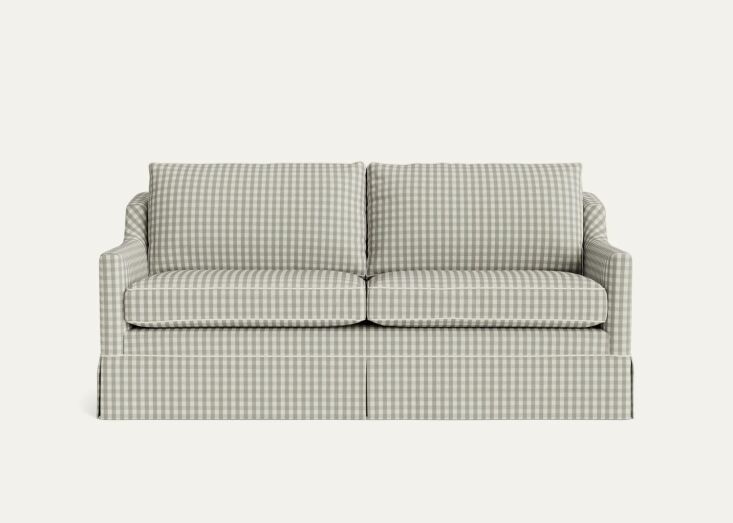 the marlow sofa in subtle millie sage checks has french seams and thick cushion 21
