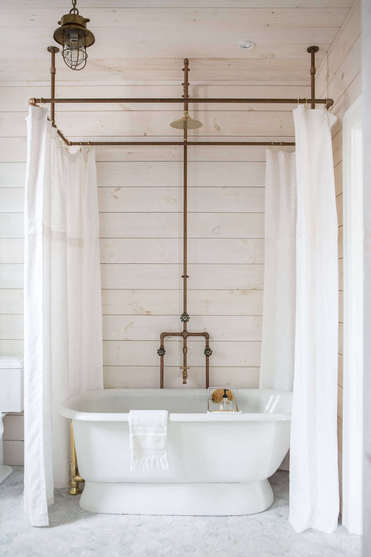 A Diy Shower Curtain Hoop Made From Br Pipes By Zio Sons A Diy Shower Curtain Hoop Made From
